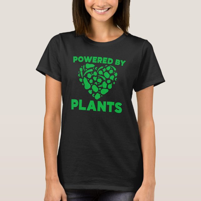 Camiseta Powered by plants Vegan Veganism Vegetarian Veggie (Anverso)