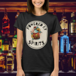 Camiseta Powered By Spirits Skull Bottle
