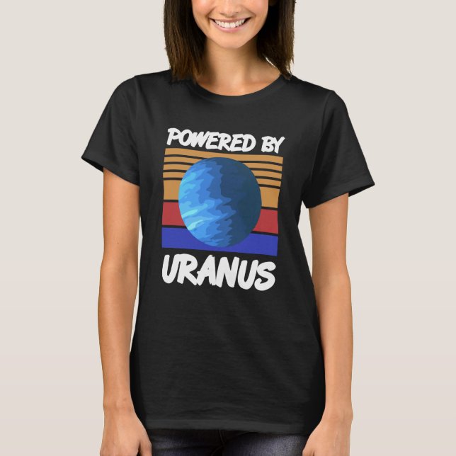 Camiseta Powered By URANUS Retro Solar System Planet Design (Anverso)