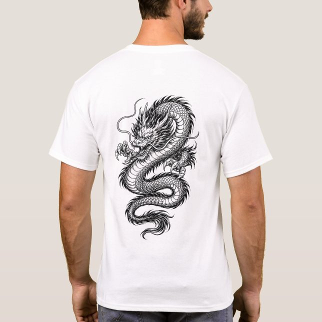 Camiseta Powerful Eastern Dragon Illustration Tee (Reverso)