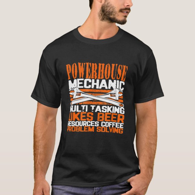 Camiseta Powerhouse Mechanic Multi Tasking Problem Solving (Anverso)