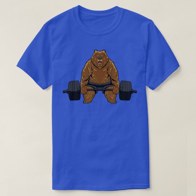 Camiseta Powerlifter Weightlifer Barbell Deadlift Bear Po (Diseño del anverso)