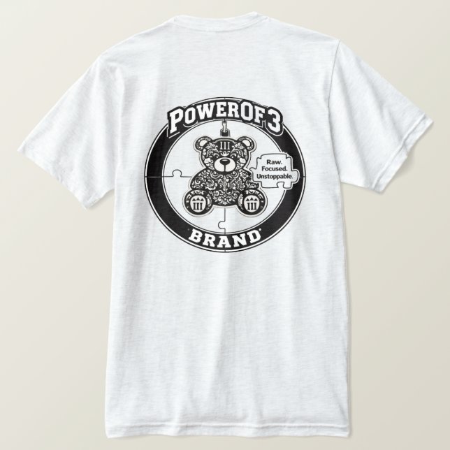 Camiseta PowerOf3Brand Tee con Escudo de Firma (Reverso del diseño)
