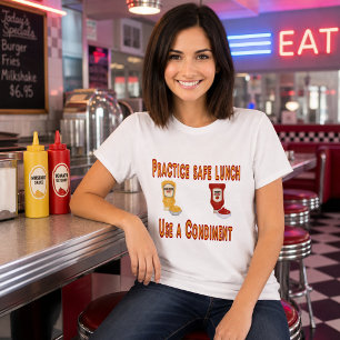 Camiseta Practica un Almuerzo Seguro – Usa un Condimento Di