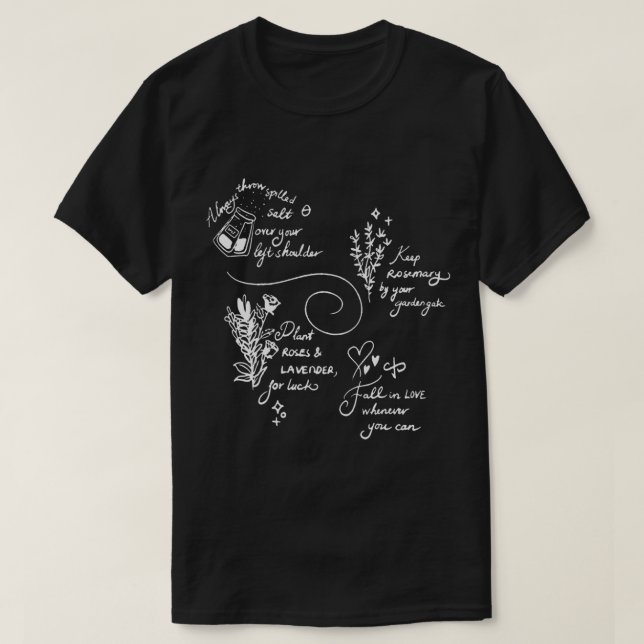 Camiseta Practical Magic Spell Salt Rosemary Lavender Love (Diseño del anverso)