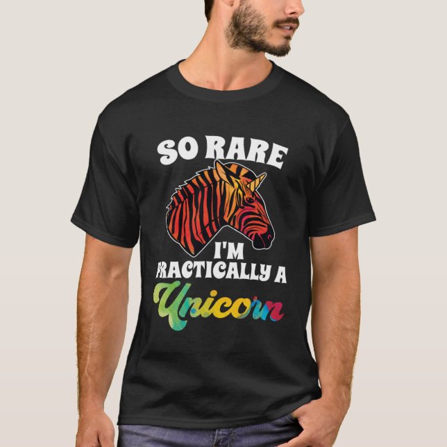 Camiseta Practically A Zebra Unicorn Rare Disease Awareness (Anverso)