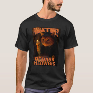 Camiseta Practicante de Magia Negra Gato Mago Pun Caldera