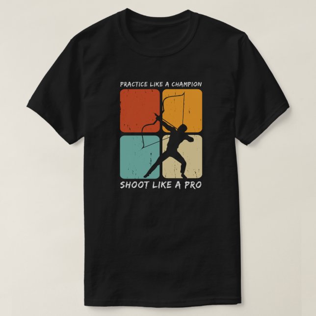 Camiseta Practicar como un disparo de campeón como un profe (Diseño del anverso)