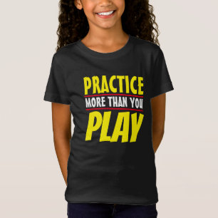 Camiseta Practicar más Frase Motivadora Tipografía Roja