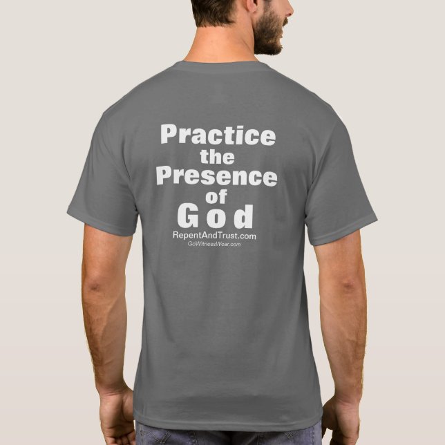 Camiseta Practique la presencia de dios (Reverso)