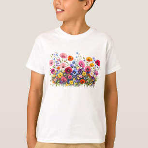 Camiseta Prado de flores silvestres con floraciones natural