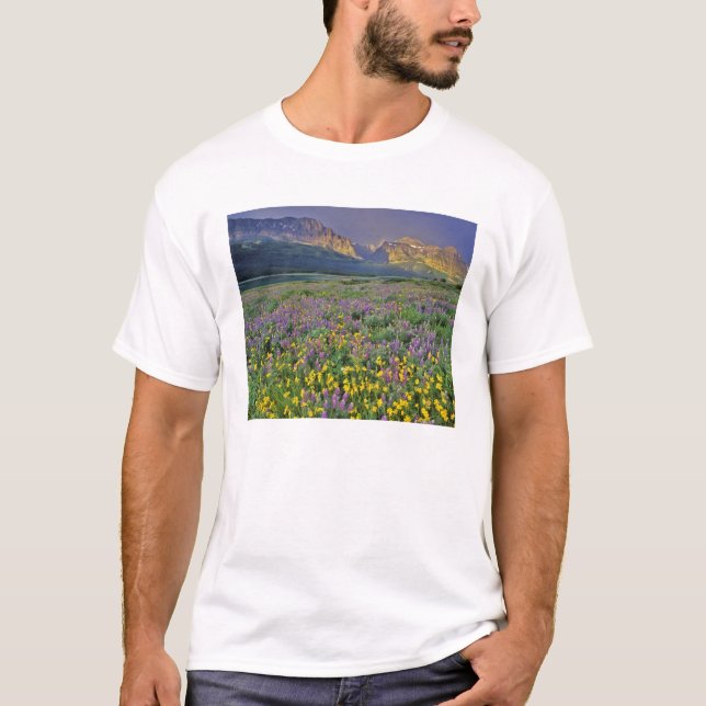 Camiseta Prado de flores silvestres en Many glacier (Anverso)