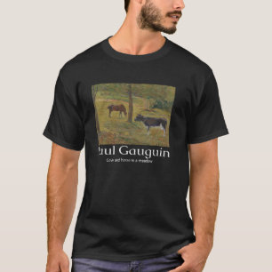 Camiseta Prado de vaca y caballo Gráfico de arte de Paul Ga