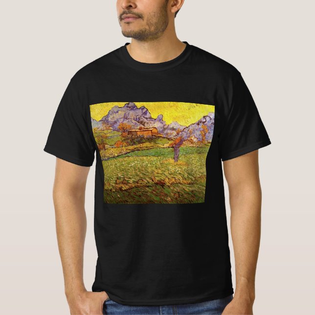 Camiseta Prado en las montañas de Vincent van Gogh (Anverso)