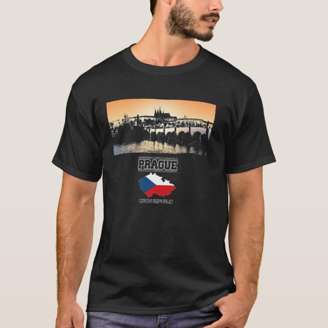 Camiseta Praga czech Skyline Vacation Souvenir ci (Anverso)
