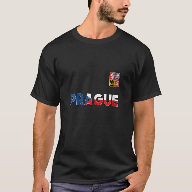 Camiseta Praga República Checa Bandera Del Corazón Escudo D (Anverso)