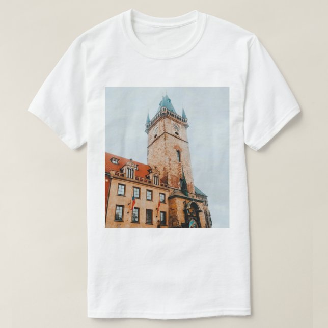 Camiseta Prague Astronomical Clock, Old Town Square Czechia (Diseño del anverso)