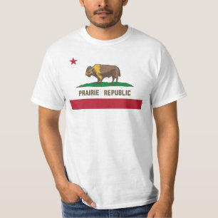 Camiseta Prairie Republic Bison Flag Great Plains