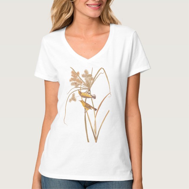 Camiseta Prairie Warbler Audubon Ave Amarilla (Anverso)
