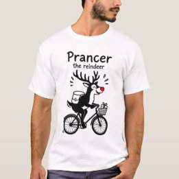 Camiseta Prancer El Reno Montando una Bicicleta