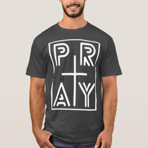 Camiseta Pray Christian Cross Religion Jesus Lover W