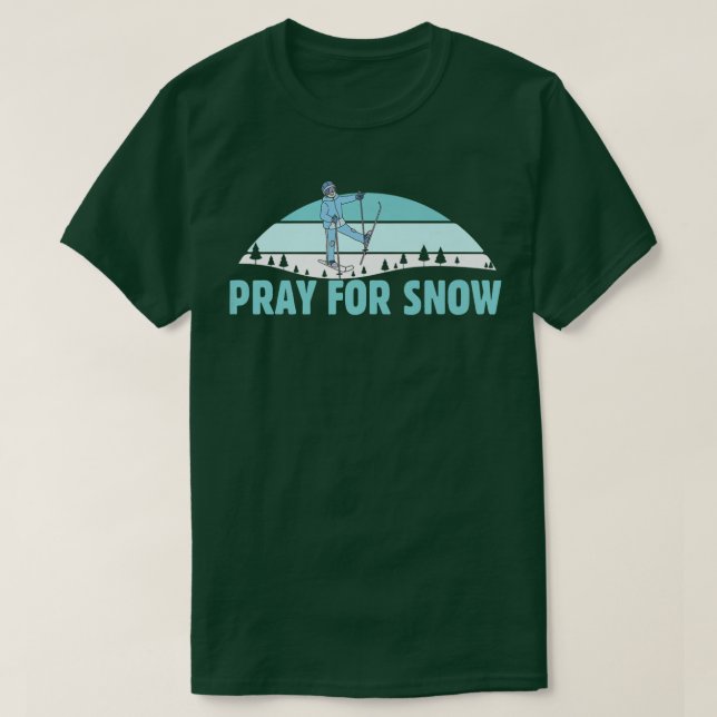 Camiseta Pray For Snow Ski Cool Adventure Gift  (Diseño del anverso)