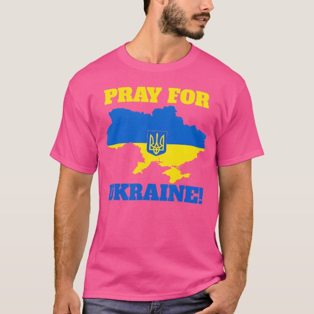 Camiseta Pray For Ukraine Support Ukraine Map Patriotic gif (Anverso)