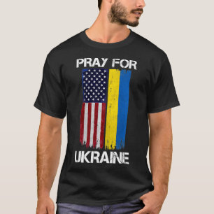 Camiseta Pray For Ukraine US Ukraine Flag Vintage Support U
