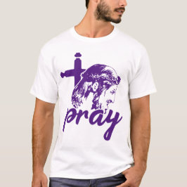 Camiseta Pray Typography Jesus Image Purple