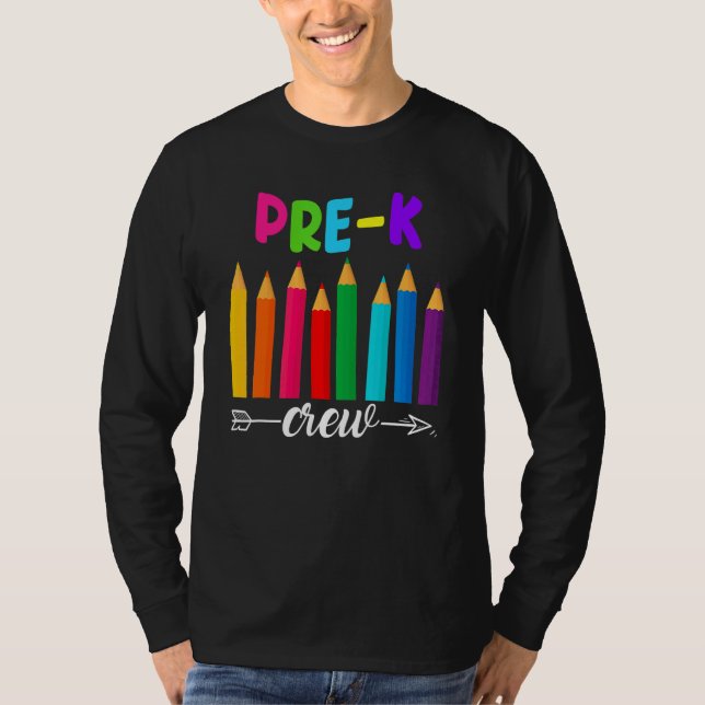 Camiseta Pre K Crew Teacher Student Back To School Pre K Pe (Anverso)
