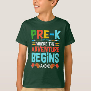 CAMISETA PRE-K CUANDO LA AVENTURA COMIENCE A+B=C