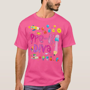 Camiseta Pre K Diva Cute Lápiz Pre K Primer Día De La Escue
