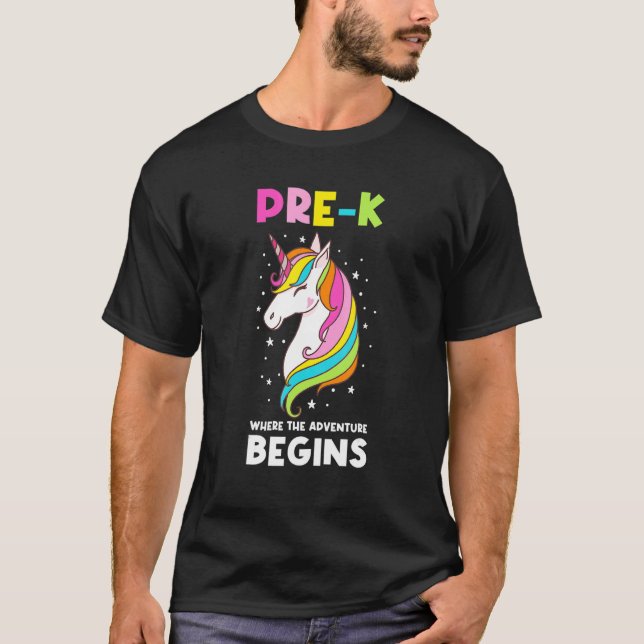 Camiseta Pre K Donde La Aventura Comienza Antes Del Jardín  (Anverso)