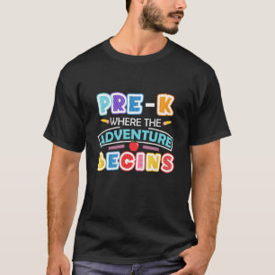 Camiseta Pre-K Donde La Aventura Comienza De Nuevo A La Esc