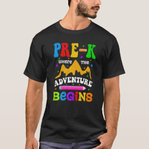Camiseta Pre K Donde La Aventura Comienza De Nuevo A La Esc