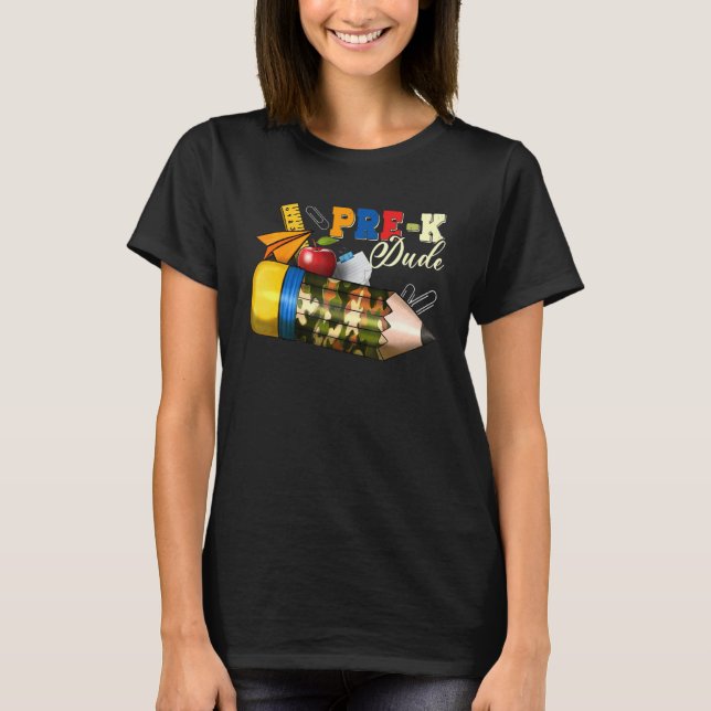Camiseta Pre K Dude de vuelta a la escuela (Anverso)
