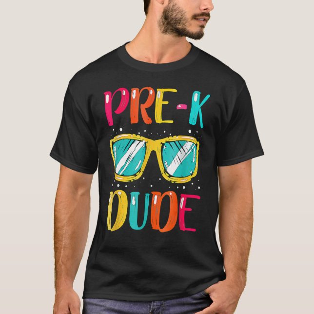 Camiseta Pre K Dude Primer Día De La Educación Preescolar D (Anverso)
