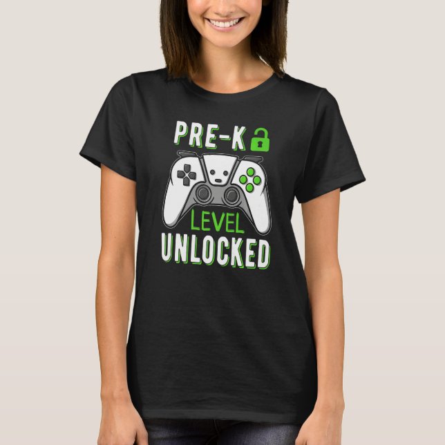 Camiseta Pre K Level Unlocked VideoGame Gamer Back to Schoo (Anverso)