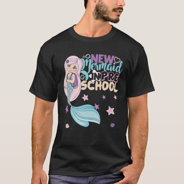 Camiseta Pre K Mermaid Pre School Aquí Estoy Hola Preescola (Anverso)
