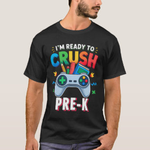 Camiseta pre-k para niños videojuego primer día de
