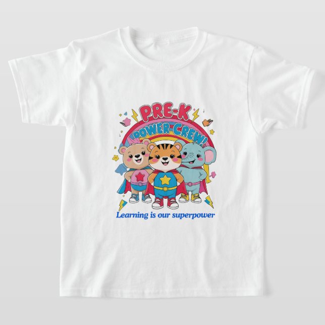 Camiseta Pre-K Power Crew – Tiny but Mighty! (Distribución)