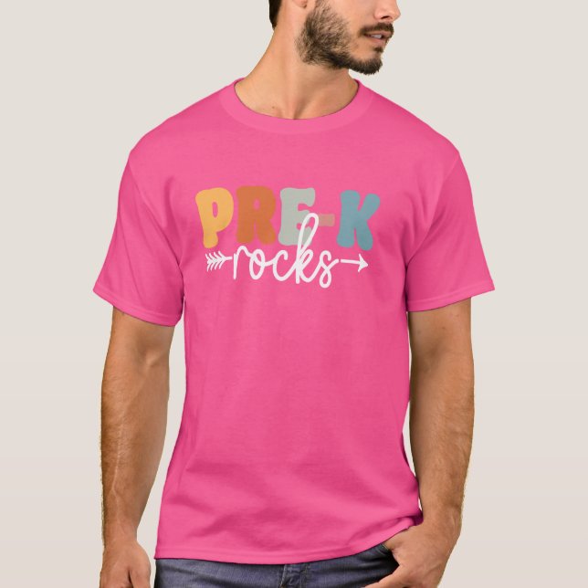 Camiseta Pre-k Rocks de vuelta a profesores escolares estud (Anverso)