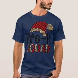 Camiseta Pre K Santa Hat Buffalo colocado Leopard Gracioso 