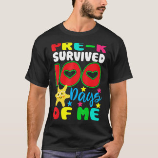 Camiseta Pre-k Sobrevivió a 100 días de mí para maestro niñ