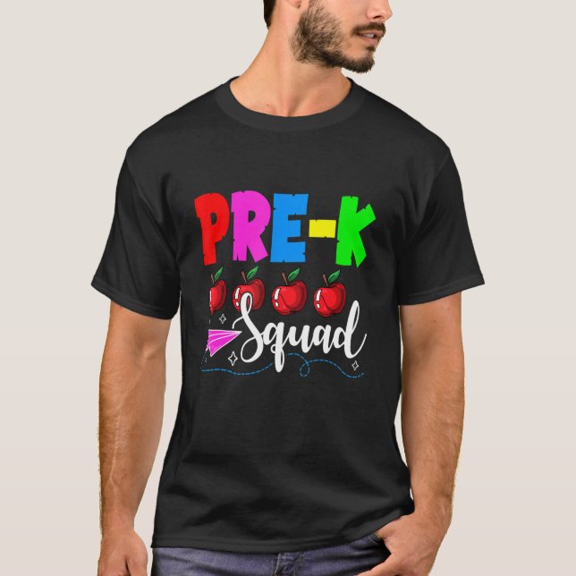Camiseta Pre K Squad Back To School First Day Of School 1 (Anverso)