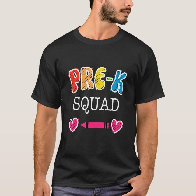 Camiseta Pre K Squad de vuelta a la escuela (Anverso)