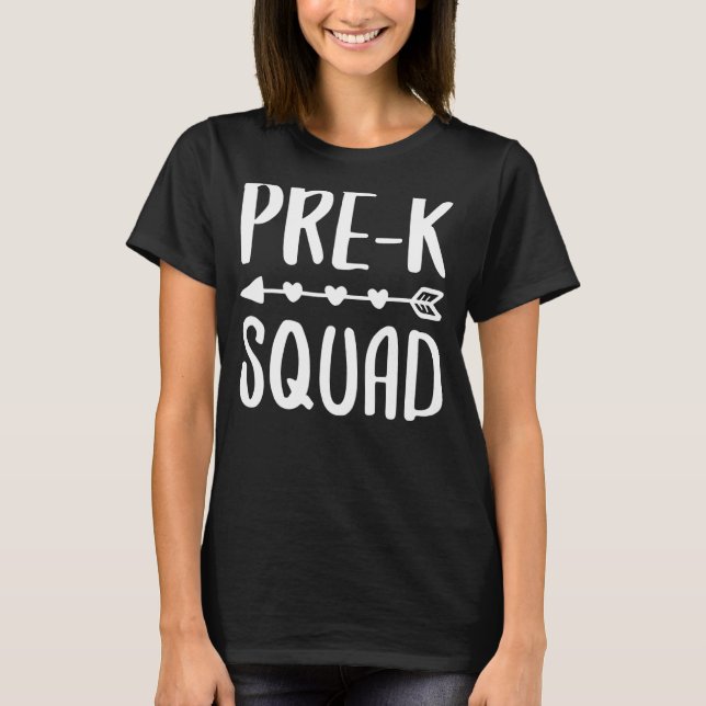 Camiseta Pre K Squad De Vuelta Al Equipo Escolar (Anverso)