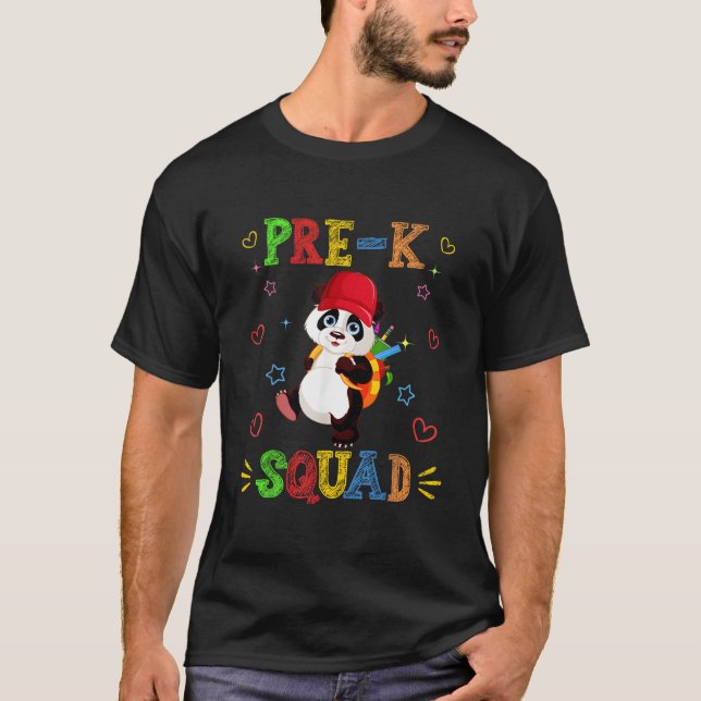 Camiseta Pre-K Squad Panda Back To School (Anverso)
