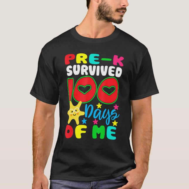 Camiseta Pre-k Survived 100 Days Of Me for Teacher Child Gi (Anverso)