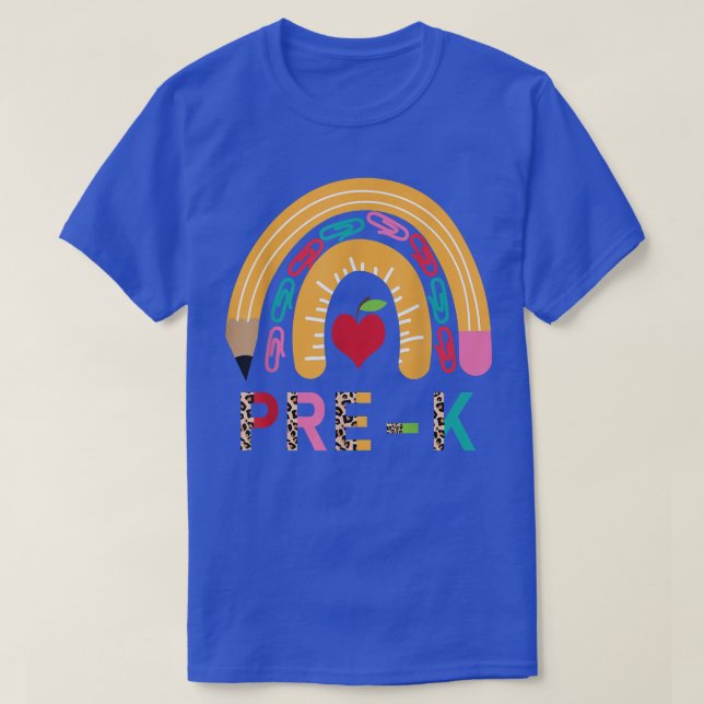 Camiseta PRE-K Teacher Pancil Rainbow Back To School T-Shir (Diseño del anverso)